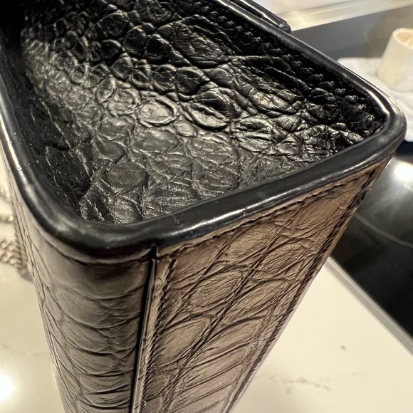 SAINT LAURENT - crocodile effect large Kate bag black - Picture 11 of 16